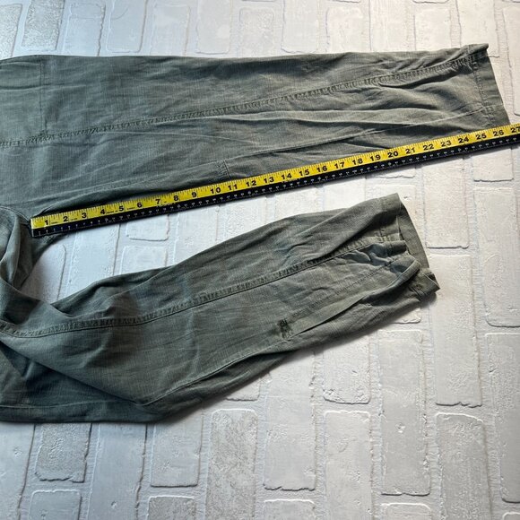 XCVI‎ Pants Womens Large Green Gino Ankle Slit Pull On Lyocell Cotton Pockets L - Picture 4 of 14